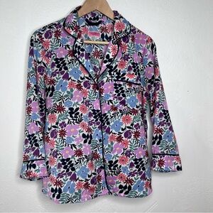 KATE SPADE  Long Sleeve Pajama Top Sweatshirt Floral SIZE S